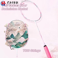 CHINK Badminton Racket, T800 Strings Grips Full Carbon Fiber Racquet Carrying Bag, Professional High