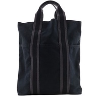 【日本直送】愛馬仕 HERMES Fourre-tout Cabas 手提包 棉質帆布 黑色 男女皆宜【二手】