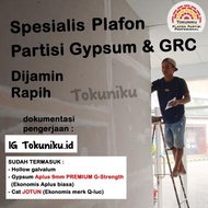 Ready Stok 2 Sisi Pasang Partisi Gypsum Grc Dinding Sekat Gypsum