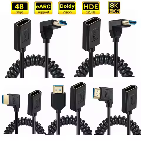 90 Degree Angle Extreme Slim/Thin 8K Ultra HDMI M-F High Speed 60Hz 4K120Hz 144Hz HD Male to Female 