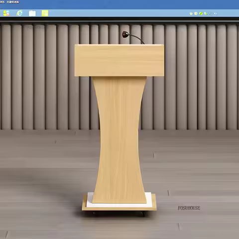 Wooden Podium Reception Desk for Shopping Guide Office Hotel Emcee's Speech Podium Teacher's Classro