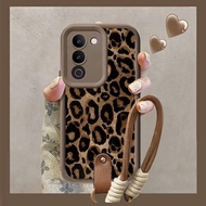 Mobile phone case fashion leopard print protective case wrist strap anti-drop personalized soft case