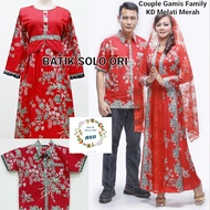 ORI Couple Sarimbit Gamis KD Melati Merah.Couple Family Lebaran KD Melati merah Murah. Sarimbit Kelu