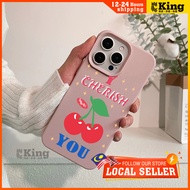 For iphone 16 pro Case 15 11 12 13 14 pro max big cherry Leather 7 8 Plus X XS XR Simple and f