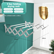 LG Jemuran Dinding Lipat Stainless 200CM Jemuran Baju Pakaian Dinding Jemuran Lipat Dinding