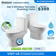 Domaco x Cassanova 6009A Rimless Tornado Flushing w/ Nano & Anti- bacterial Coated Toilet Bowl