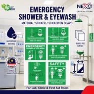 Emergency Shower & Eyewash Sign | Safety Sign | Sticker On Board