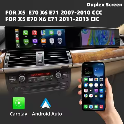 For BMW X5 E70 X6 E71 2007-2013 CCC CIC Stereo Android 21" Dual screen Car Multimedia GPS Navigation