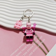 Bandai | Batman Fairy Lego Keychain Set Cute Couple Matching Keyrings with Pink Heart Gift for Fans