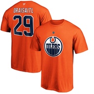 Men's Edmonton Oilers Leon Draisatl Orange Authentic NHL Name Number T Shirt K0MF