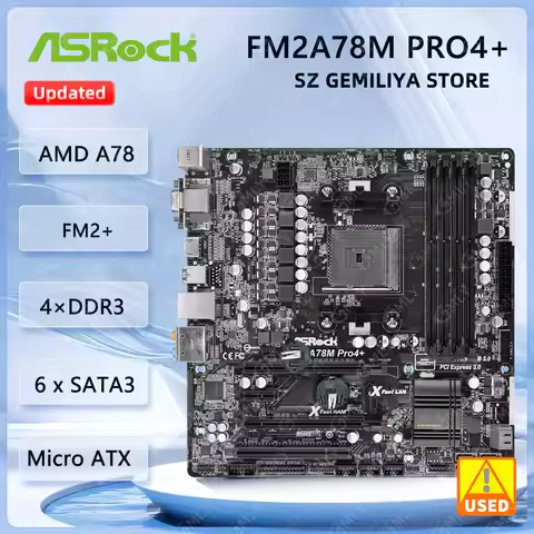 ASROCK FM2A78M Pro4+ Motherboard Socket FM2+ AMD A78 DDR3 64GB Micro ATX support A8 765 A10 5700 A4
