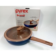 PYREX SCANDI 26CM DEEP PAN W/LID-BLUE