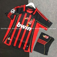 2007 Retro AC Milan Club Football Kit, Home Edition - High Quality Thai Polyester Fabric