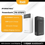 【New】Pineng PN-878PD 30000mAh Powerbank PD3.0 + QC 3.0 Quick Charge 65W Li-ion Polymer Battery for L