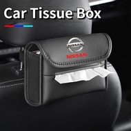 [ Nissan ] Car Tissue Box Seat Back Hanging Storage Box Car Tissue Holder Car Accessories for Nissan Almera Sylphy Altima Sentra Qashqai Terra