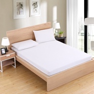 Solid Fitted Sheet Mattress Protect Cover 80/90/100/120/140/150/160/180/200/220x200x25cm with Elasti