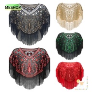 ME Sequin Shawl, Dress Accessory Polyester Yarn Flapper Shawl,  Mesh Sequin Beaded Cover Up Dress Shawl Women