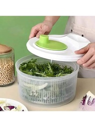 1入組帶材質碗的沙拉甩水機,大型手動沙拉和蔬菜清洗機,旋轉乾燥機,家用水果脫水機