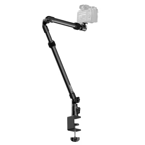 Ulanzi ZJ02 Camera Desk Mount with Holding Arm 4.8cm C-Clamp Flexible Adjustment Extend to 65cm Arm 
