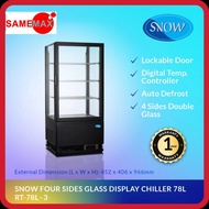 SNOW COUNTER TOP 4 SIDE GLASS DISPLAY CHILLER SNTTC78