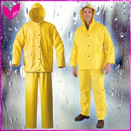 Raincoat Suit Set Baju Hujan PVC Yellow Raincoat