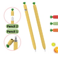 Cute Pineapple Shape Silicone Pencil Sleeve Case for Apple Pencil 1st &amp; 2nd Gen Support Pencil 2 Wireless Charging