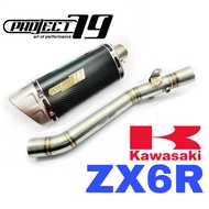 Project79 Exhaust Kawasaki ZX6R Long Slip On Tabung Muffler Stainless Pipe Accessories Motor ZX6 636
