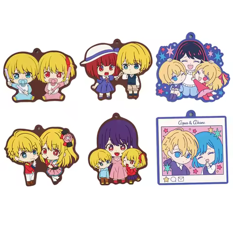 OSHI NO KO Anime Hoshino Ai Akuamarin Rubii Arima Kana MEM Kurokawa Akane Rubber Keychain