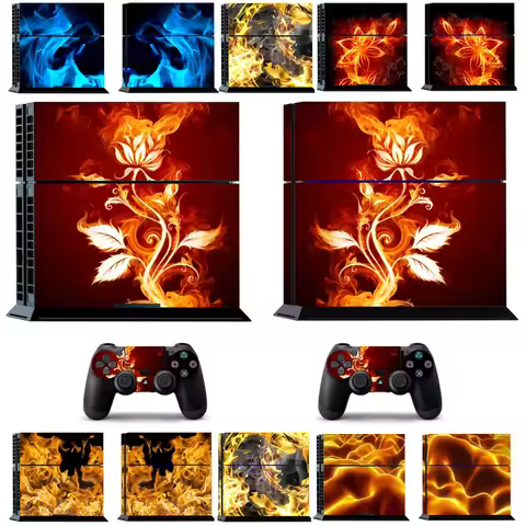 Fire 1562 Vinyl Skin Sticker for Sony PS4 PlayStation 4 and 2 controller Skins Stickers