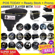 Armrest Storage BOX USB SAGA Exora Persona Iriz Viva Myvi Aruz Bezza Axia Vios Jazz BRV City Sienta 