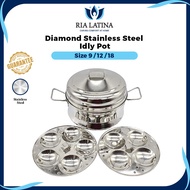Ria Latina Diamond Stainless Steel Idly Pot Idli Maker Kitchenware Periuk Idli Peralatan Dapur