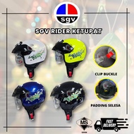 SGV RIDER KETUPAT HELMET STENG DEWASA (Topi Keledar SGV KETUPAT)-SGV Helmet Separuh Sirim Design Agv