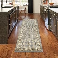 Superior Indoor Runner Rug, Jute Backing, Plush Floral Rugs for Entryway, Kitchen Floors, Office Flo