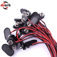 [DRHT] 20pc 9V Snap 9V (9 Volt) Battery Clip Connector T Type w Cable Black Hard Shell