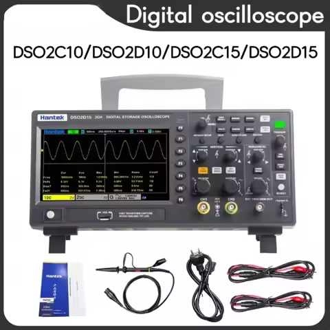HanTek Digital Oscilloscope DSO2D15 USB Oscilloscope, Multimeter Tester, 2-Channel 100Mhz/150Mhz Sto