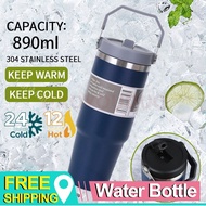 AS 900ml 304 Stainless Steel Handheld Thermos Insulated Vacuum Tumbler Hot or Cold Mugater Bottle wi