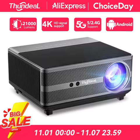 ThundeaL Full HD 1080P Projector TD98W for 2K 4K Video Audio WiFi Android Home Theater TD98 Cinema B