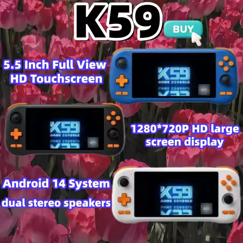 KINHANK K59 5.5-inch Touchscreen Handheld Console Android 14 System 50 Emulators Supports DC/SS/PS1/