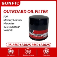 35-8M0123025 8M0123025  Outboard Oil Filter for Mercury Marine/Mercruise 175 to 300 HP V6 & V8