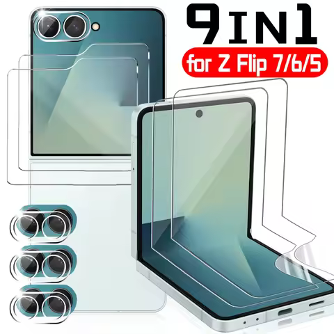 Full Coverage Screen Protectors for Samsung Galaxy Z Flip 7 6 5 9H Tempered Glass Camera Films for S