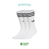 IJ0734 Trefoil Crew Socks White Stripe Black Original BNIP