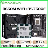 MAXSUN Motherboard Set B650M WiFi with AMD CPU Ryzen 5 7500F AM5 Support DDR5 M.2 Computer component