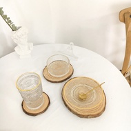 🚚Ship Today Nordic ins log annual ring pine coaster scented candle insulation pad swing decoration props hand-painted materials scented candle cushion decoration furnishings photography props