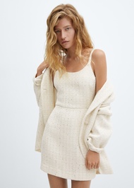 [MANGO] DRESS KAREN-W / ชุดเดรส Tweed dress with strap รุ่น KAREN-W Ref: 57077718