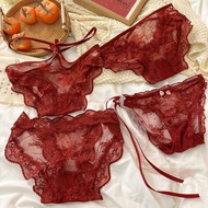 A19 - Set of 4 Red Panties 4 Different Patterns Sexy Lace Tran Phuong Shop