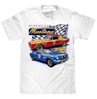 Tee Luv Men's Faded Ford Mustang Car Shirt - Ford 65 Racecar Graphic T-Shirt