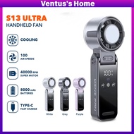 8000mAh Handheld Fan Portable Fan High Speed Mini Fan Cooler 100 Level Adjustment LED Display