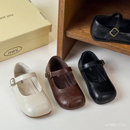 Fashion Shoes All-Match 2025 Square Mouth Shoes Retro Korean Version Spring Children Grandma Shoes G