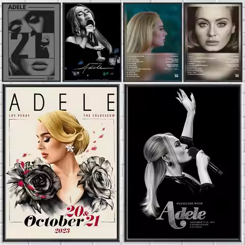 Classic Singer A-Adele Poster Home Living Bed Room Bar Hallway Sticky Wall Printing Waterproof Aesth
