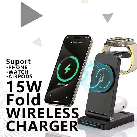 15W Wireless Charging Stand For IPhone 17 16 15 14 PRO MAX For Apple Watch Series 10-1 For Airpods P